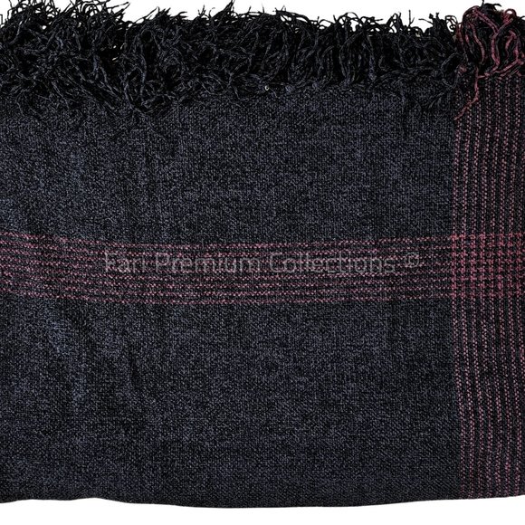 Soft Warm Wool Shawl Border Design Washable Pakistani Kashmiri Wrap Scarf Unisex - Picture 11 of 16